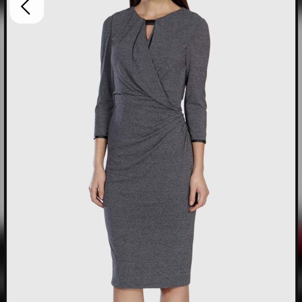 Karen Millen Heathered gray Midi Three Quarter Sleeve dress Size 10